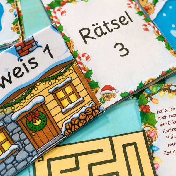 Santa Rettungsmission - Escape Room zum Ausdrucken
