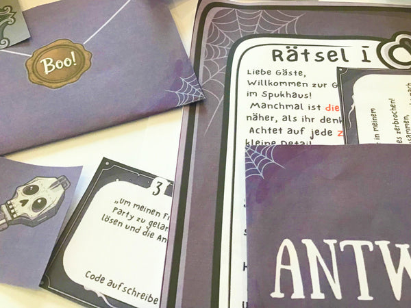 Flucht aus dem Spukhaus - Escape Room zum Ausdrucken