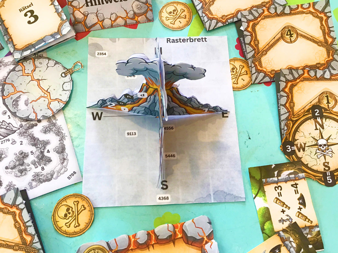 Fluch des Piratenvulkans - Escape Room zum Ausdrucken