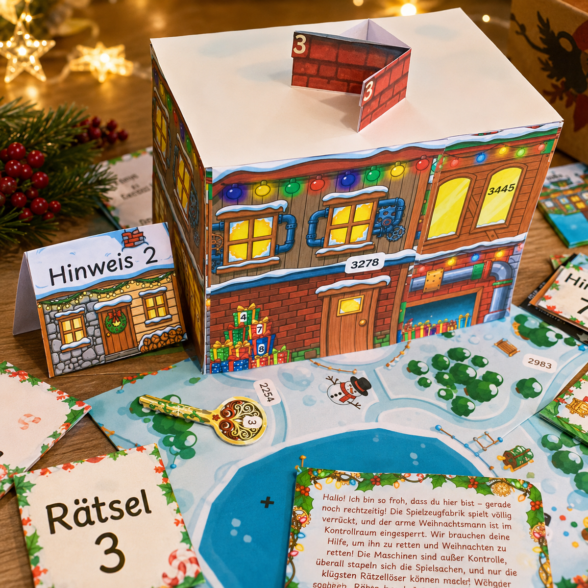 Santa Rettungsmission - Escape Room zum Ausdrucken