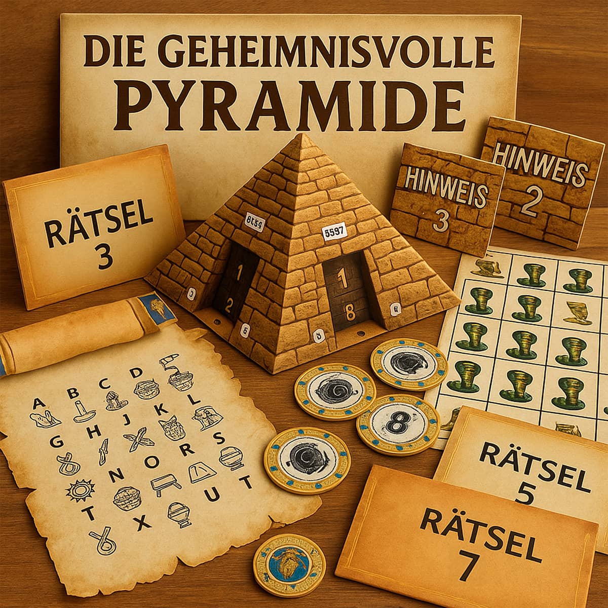 Die geheimnisvolle Pyramide - Escape Room zum Ausdrucken