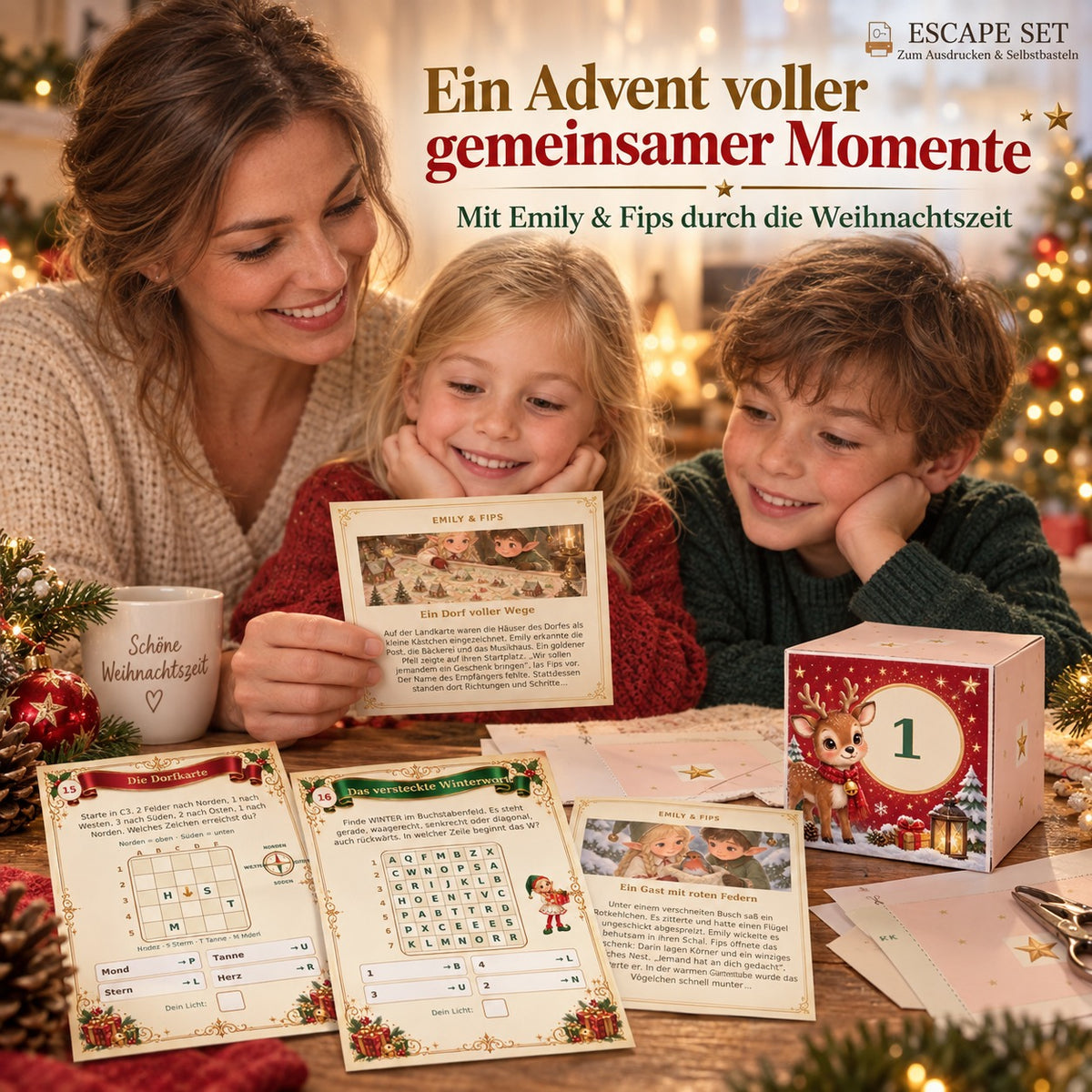 Adventskalender 3D - zum Ausdrucken